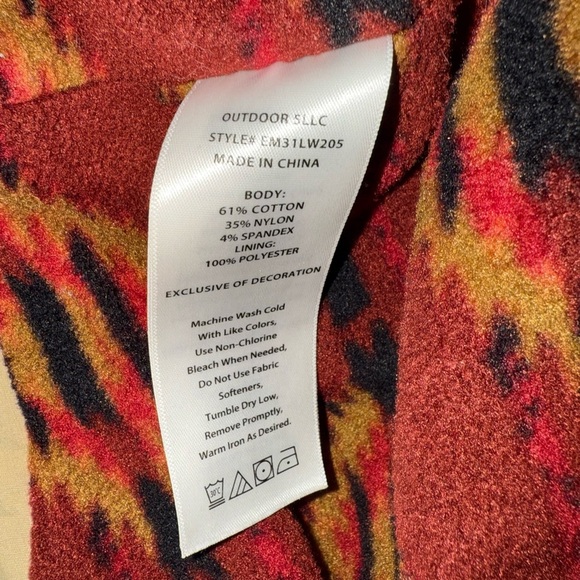 90s Eddie Bauer southwest lined khaki shirt coat. M - Picture 8 of 8